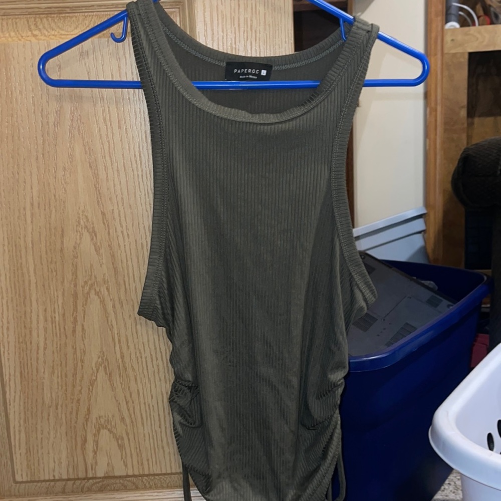 navy green tank top